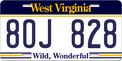 WV license plate 8OJ828