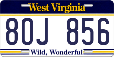 WV license plate 8OJ856