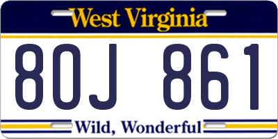 WV license plate 8OJ861