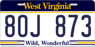 WV license plate 8OJ873