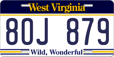WV license plate 8OJ879