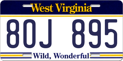 WV license plate 8OJ895