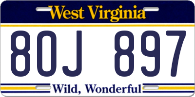 WV license plate 8OJ897
