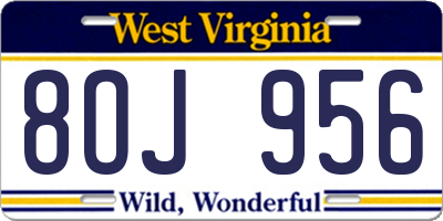 WV license plate 8OJ956