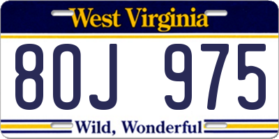WV license plate 8OJ975