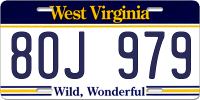 WV license plate 8OJ979
