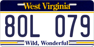 WV license plate 8OL079