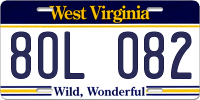 WV license plate 8OL082