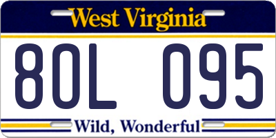 WV license plate 8OL095