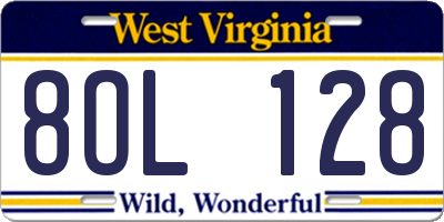 WV license plate 8OL128