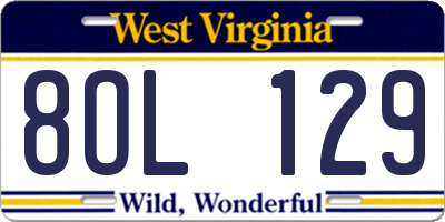 WV license plate 8OL129