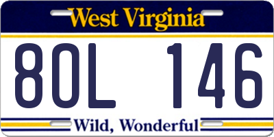 WV license plate 8OL146