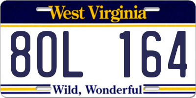 WV license plate 8OL164