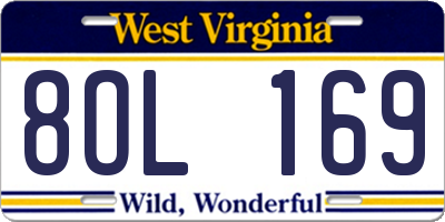 WV license plate 8OL169