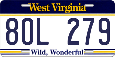 WV license plate 8OL279