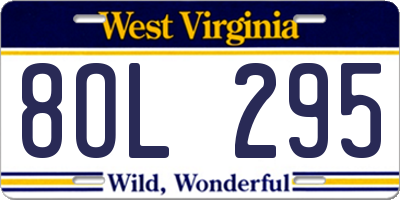 WV license plate 8OL295