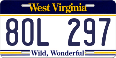 WV license plate 8OL297