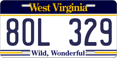 WV license plate 8OL329