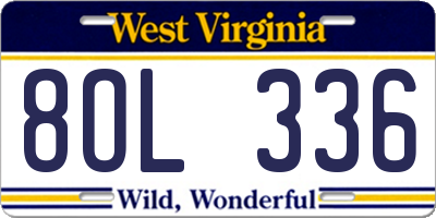 WV license plate 8OL336