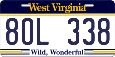 WV license plate 8OL338