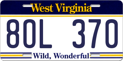 WV license plate 8OL370