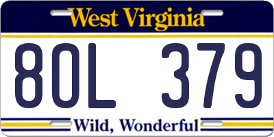 WV license plate 8OL379