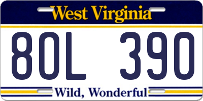 WV license plate 8OL390