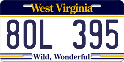 WV license plate 8OL395