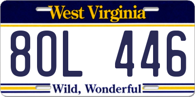 WV license plate 8OL446