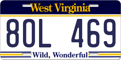 WV license plate 8OL469