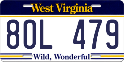 WV license plate 8OL479