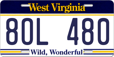 WV license plate 8OL480