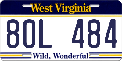 WV license plate 8OL484