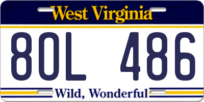 WV license plate 8OL486