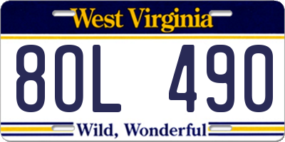 WV license plate 8OL490