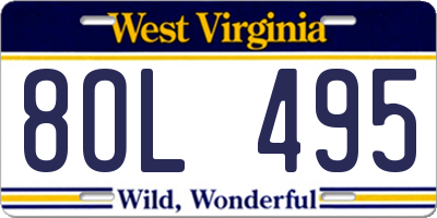 WV license plate 8OL495
