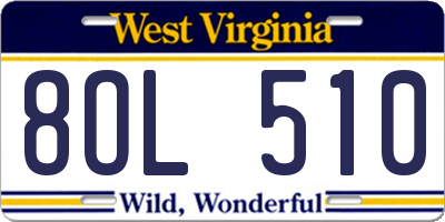 WV license plate 8OL510