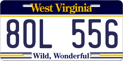 WV license plate 8OL556