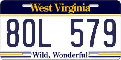 WV license plate 8OL579