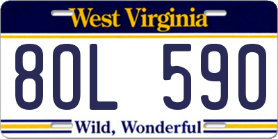 WV license plate 8OL590