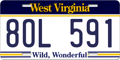 WV license plate 8OL591