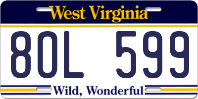 WV license plate 8OL599