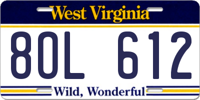 WV license plate 8OL612