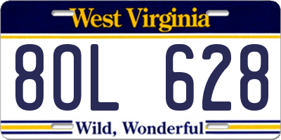 WV license plate 8OL628