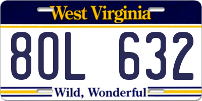 WV license plate 8OL632