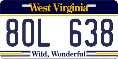 WV license plate 8OL638