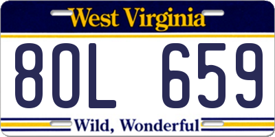 WV license plate 8OL659