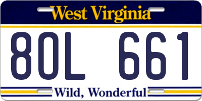 WV license plate 8OL661