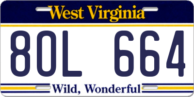 WV license plate 8OL664