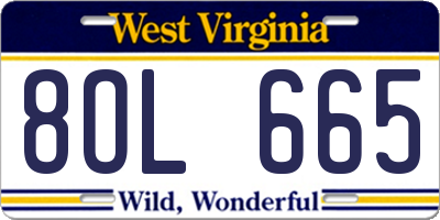 WV license plate 8OL665